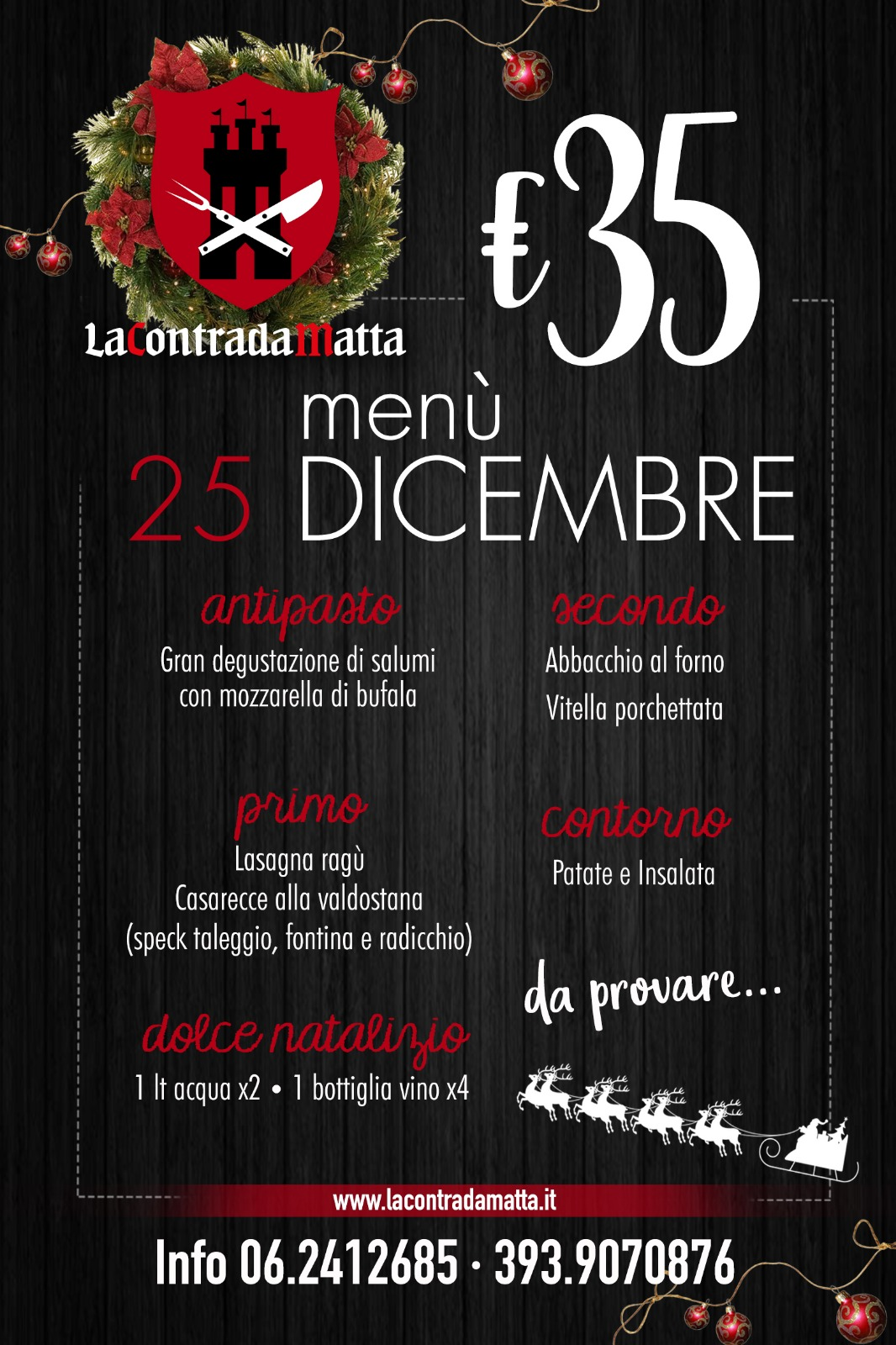 25 Dicembre Natale.Menu Di Natale Del 25 Dicembre 2019 La Contrada Matta